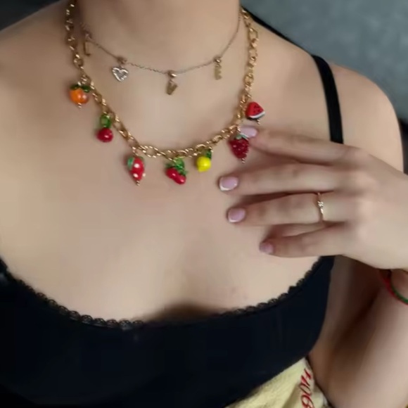 Fruit Charm 18K Gold Stainless Steel Waterproof Necklace - Picture 9 of 10